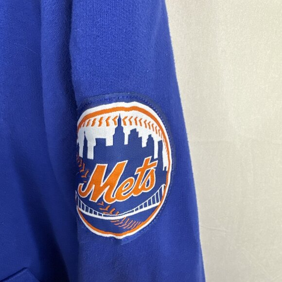 New York Mets Majestic Pullover Hoodie Blue Gray MLB Men’s L - Picture 4 of 9